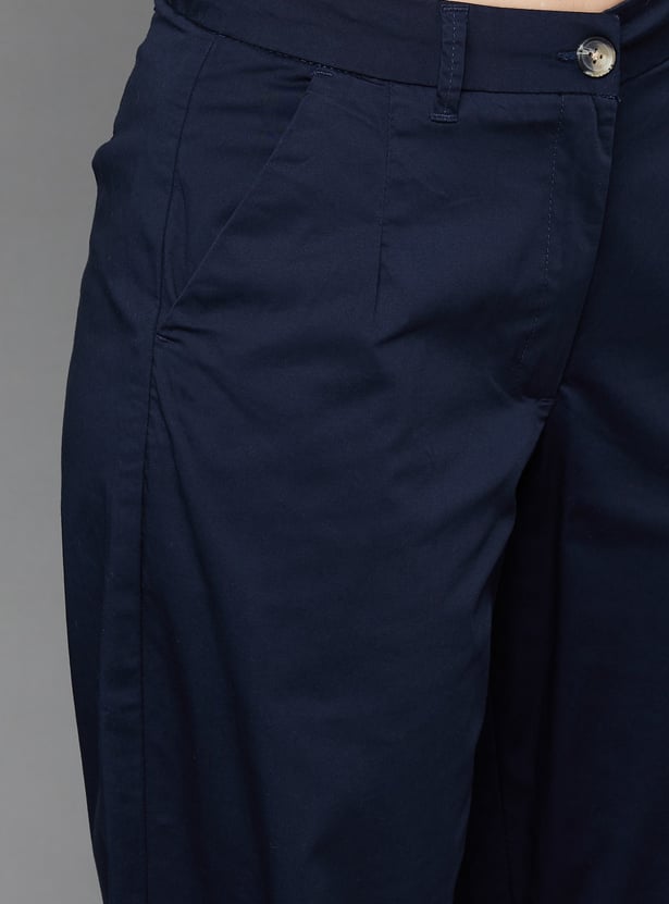 AND Solid Straight Fit Trousers