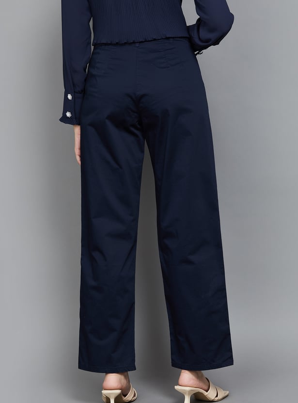 AND Solid Straight Fit Trousers