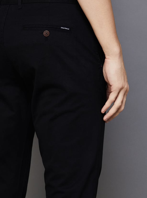 INDIAN TERRAIN Men Solid Brooklyn Trousers (Slim Straight)