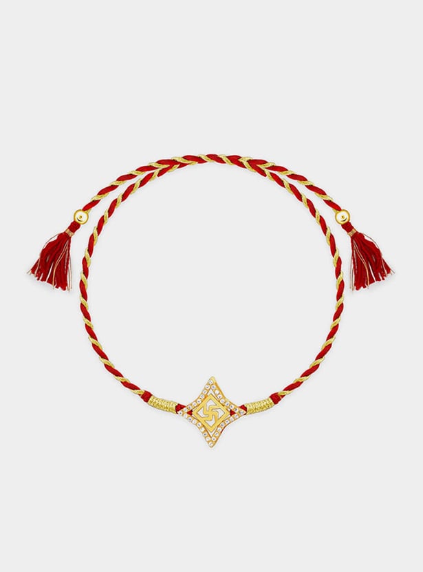 GIVA Sterling Silver Swastik Rakhi Gift Set