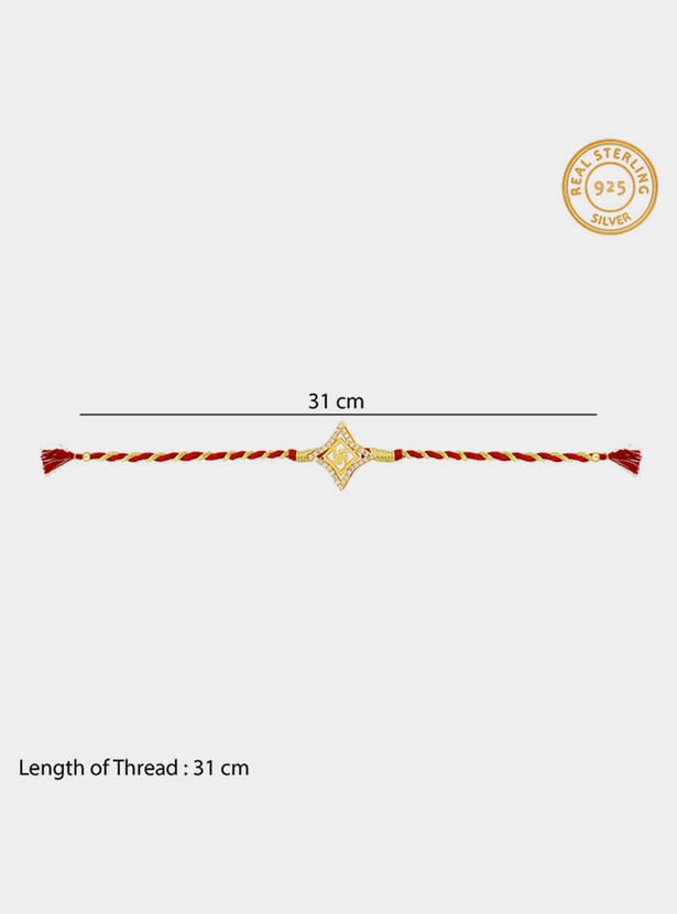 GIVA Sterling Silver Swastik Rakhi Gift Set