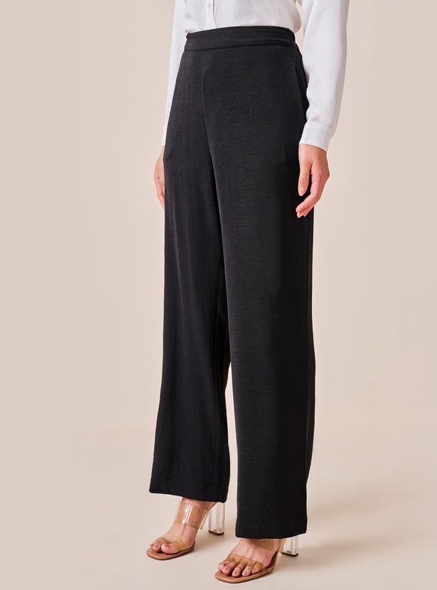 AND Solid Wide Leg Trousers