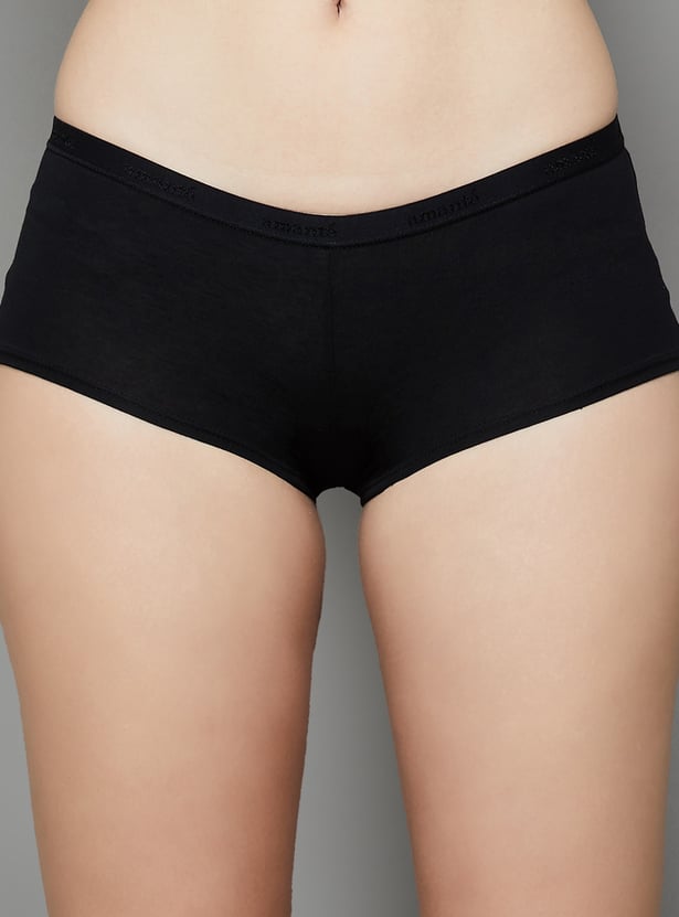 AMANTE Solid Boy Shorts - Pack of 2