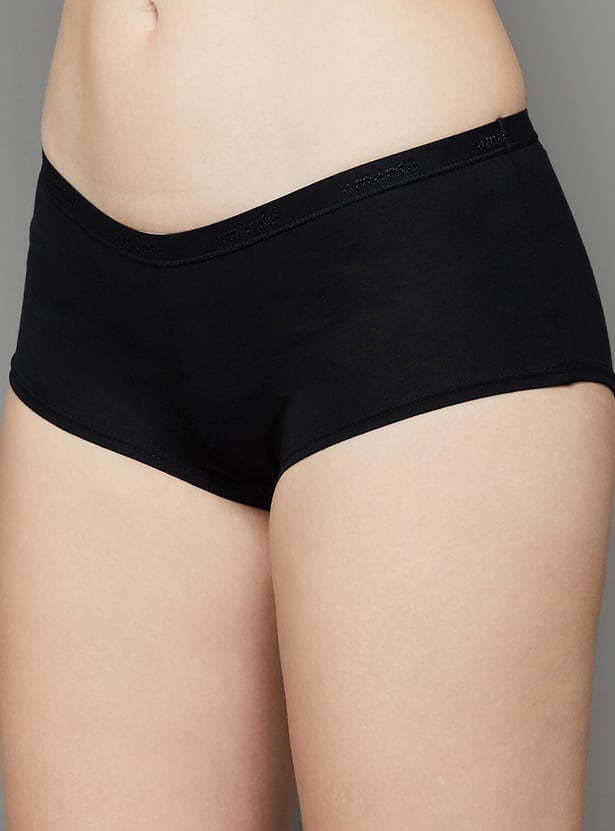AMANTE Solid Boy Shorts - Pack of 2