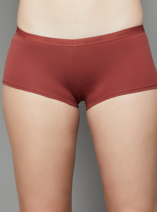 AMANTE Solid Boy Shorts - Pack of 2