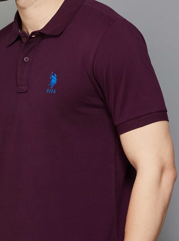 US POLO ASSN Solid Regular Fit Polo T-shirt