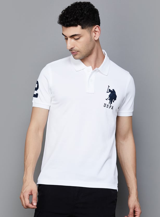 US POLO ASSN Logo Appliqued Polo T-shirt