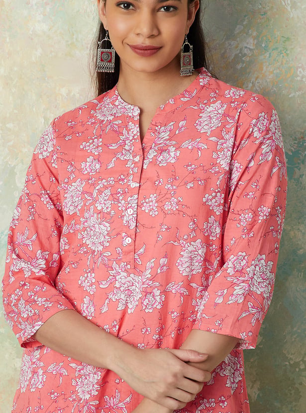 MELANGE Floral Printed Straight Kurta