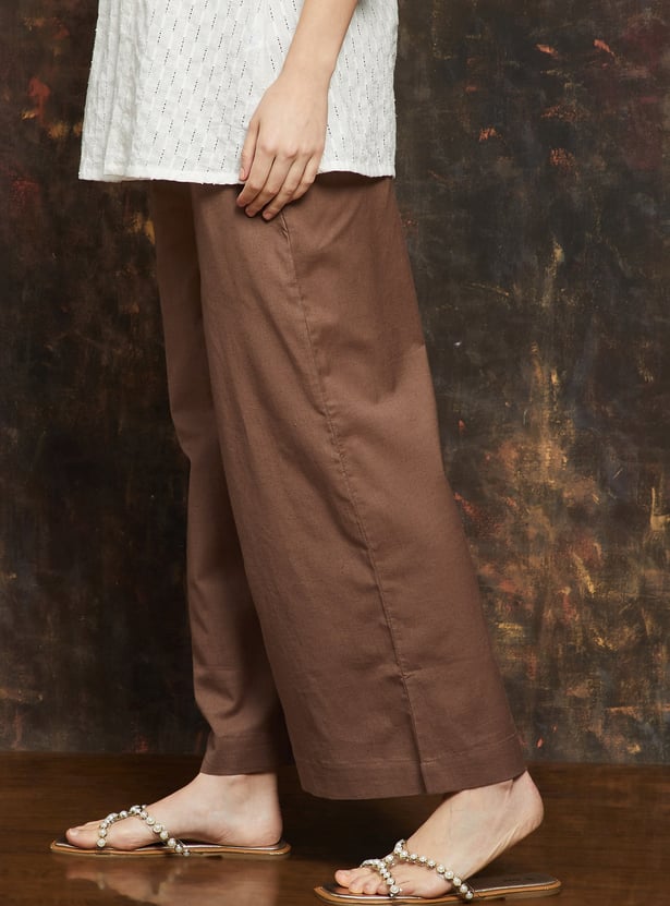 MELANGE Solid Wide Leg Culottes