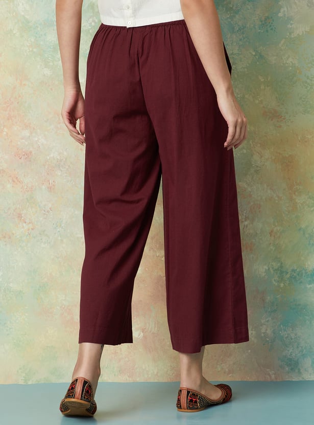 MELANGE Solid Wide Leg Culottes