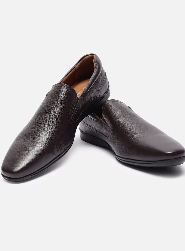 LOUIS PHILIPPE Textured Slip-On Shoes