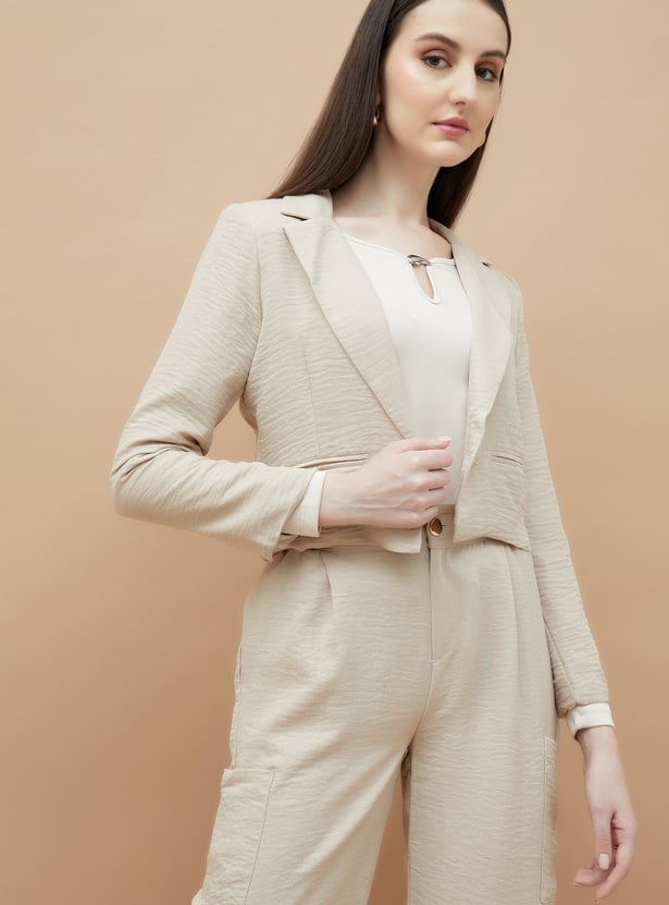 CODE Textured Single-Breasted Blazer