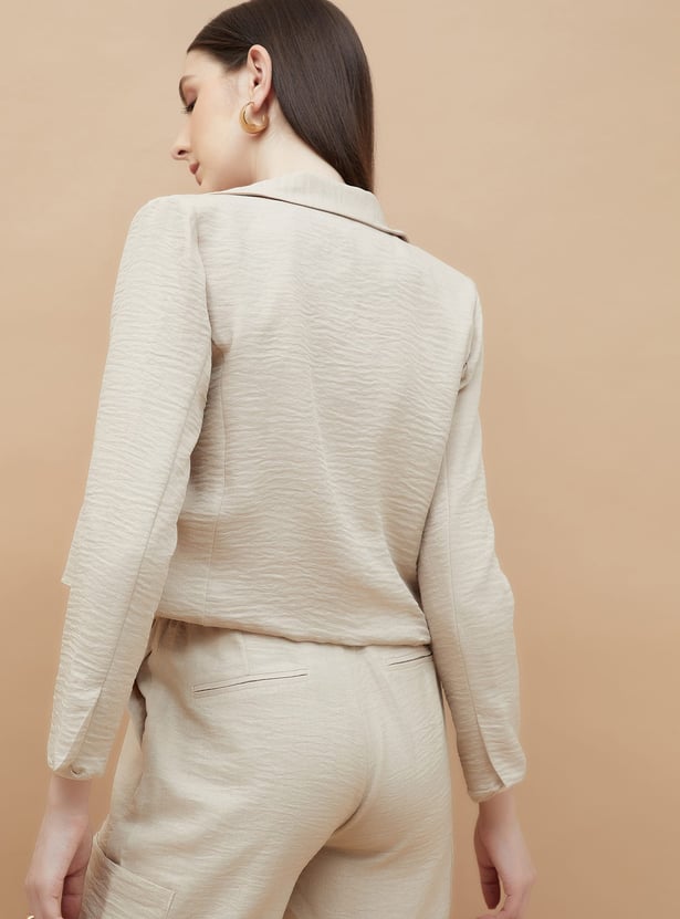 CODE Textured Single-Breasted Blazer
