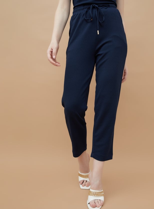 CODE Textured Slim Fit Trousers