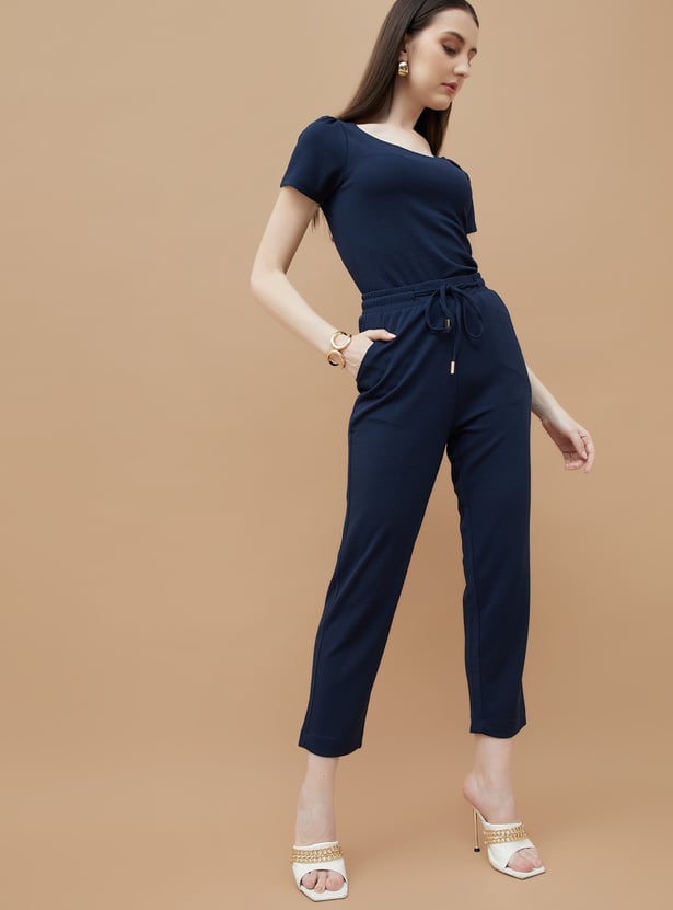 CODE Textured Slim Fit Trousers