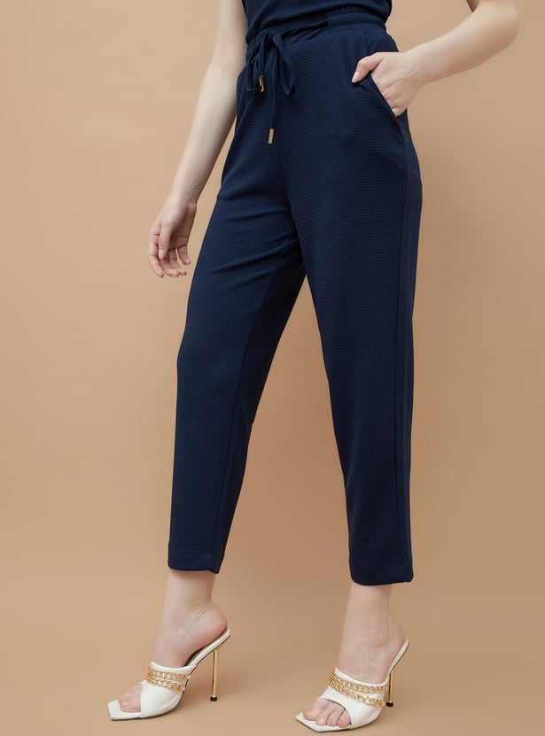CODE Textured Slim Fit Trousers