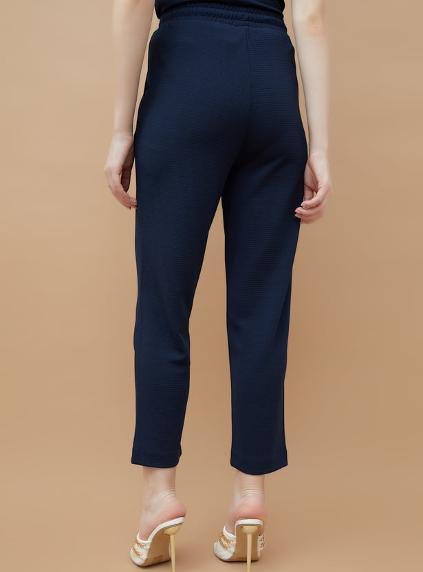 CODE Textured Slim Fit Trousers