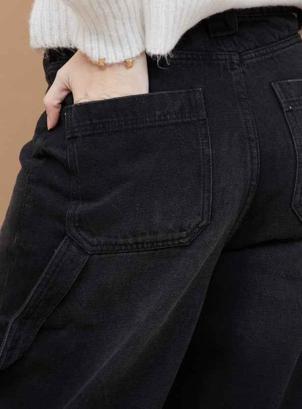 GINGER Solid Baggy Jeans