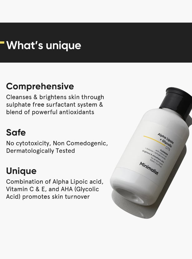 MINIMALIST 7-Percent ALA & AHA Brightening Face Wash - 100ml