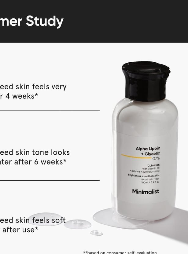 MINIMALIST 7-Percent ALA & AHA Brightening Face Wash - 100ml