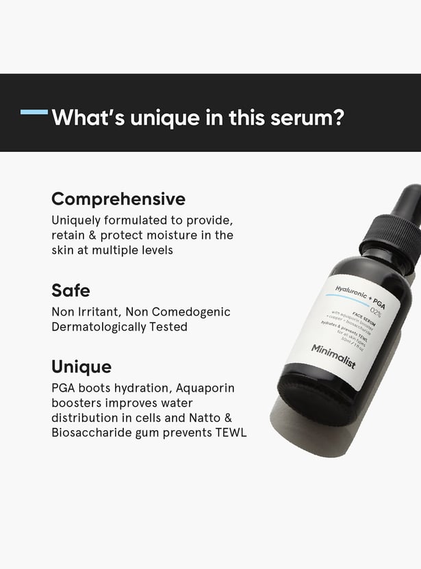 MINIMALIST Hyaluronic Acid & PGA Face Serum - 30ml