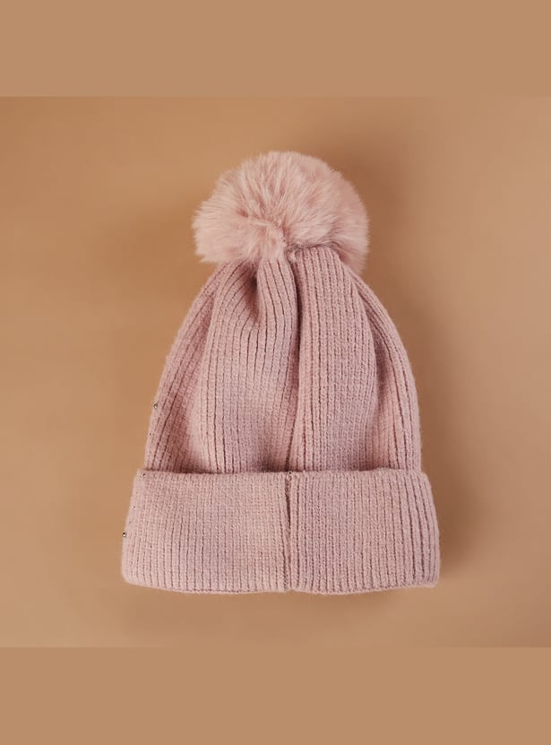 FAME FOREVER Pearl Embellished Beanie