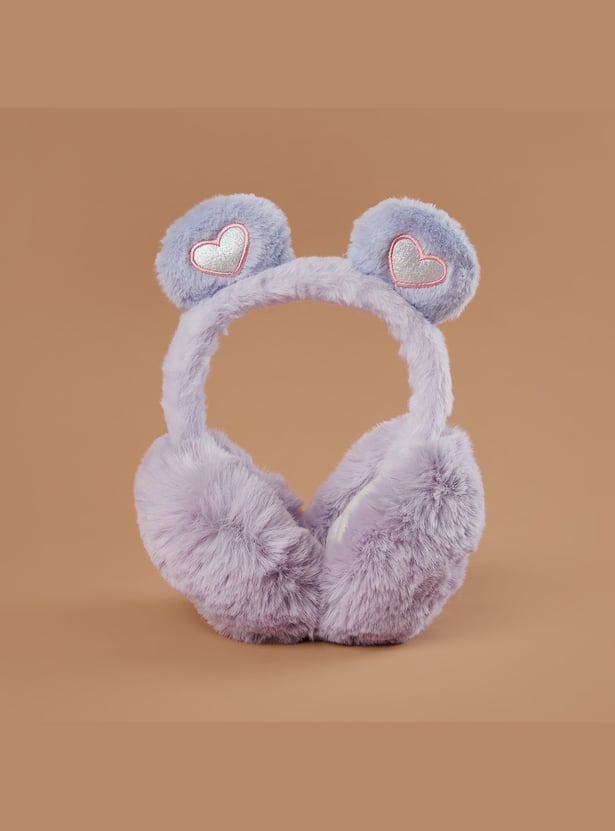 FAME FOREVER Heart Applique Earmuffs