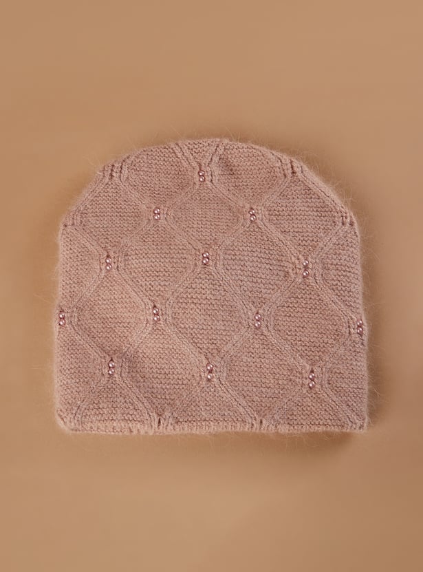 FAME FOREVER Pearl Embellished Beanie