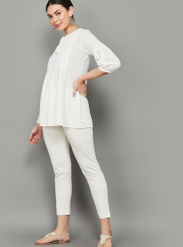 GO COLORS Solid Straight Pants