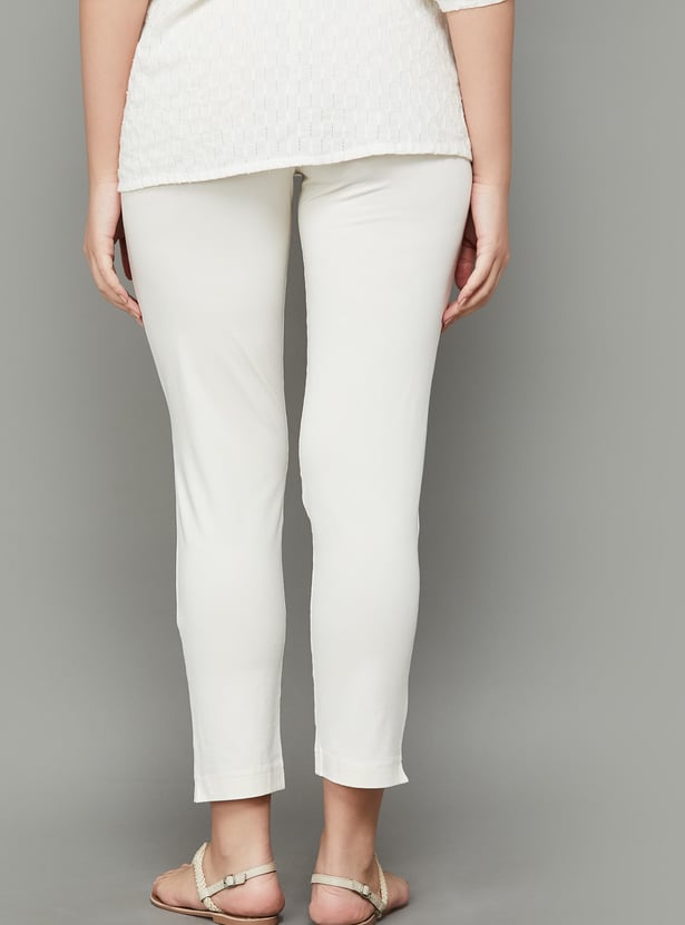 GO COLORS Solid Straight Pants