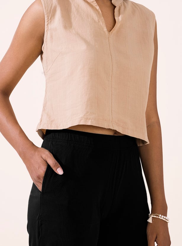 GO COLORS Solid Straight Pants
