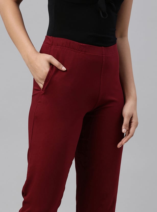 GO COLORS Solid Straight Pants
