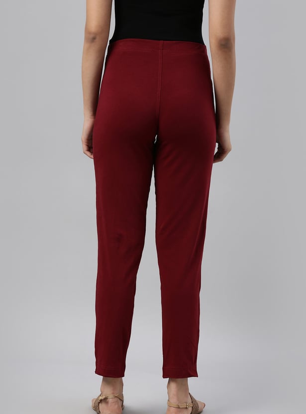 GO COLORS Solid Straight Pants