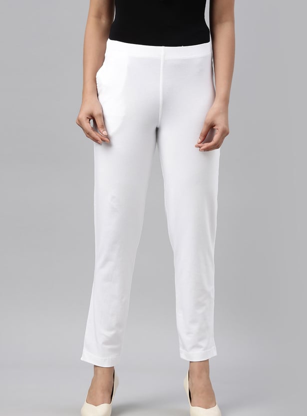 GO COLORS Solid Straight Pants