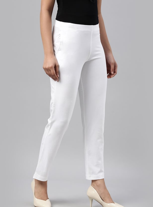 GO COLORS Solid Straight Pants