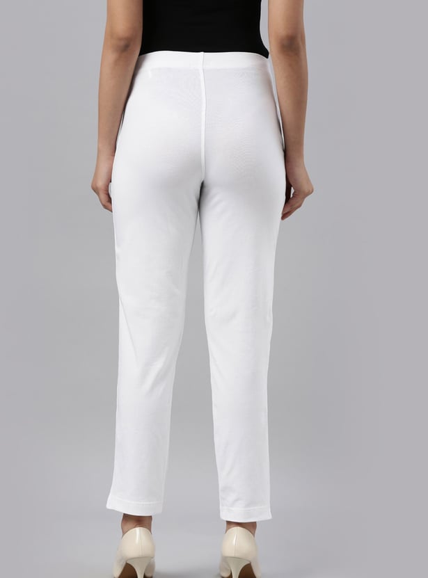 GO COLORS Solid Straight Pants