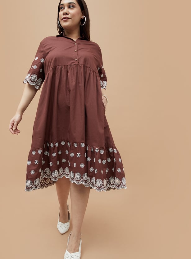 Buy NEXUS Embroidered A-Line Dress from Nexus at just INR 2499.0