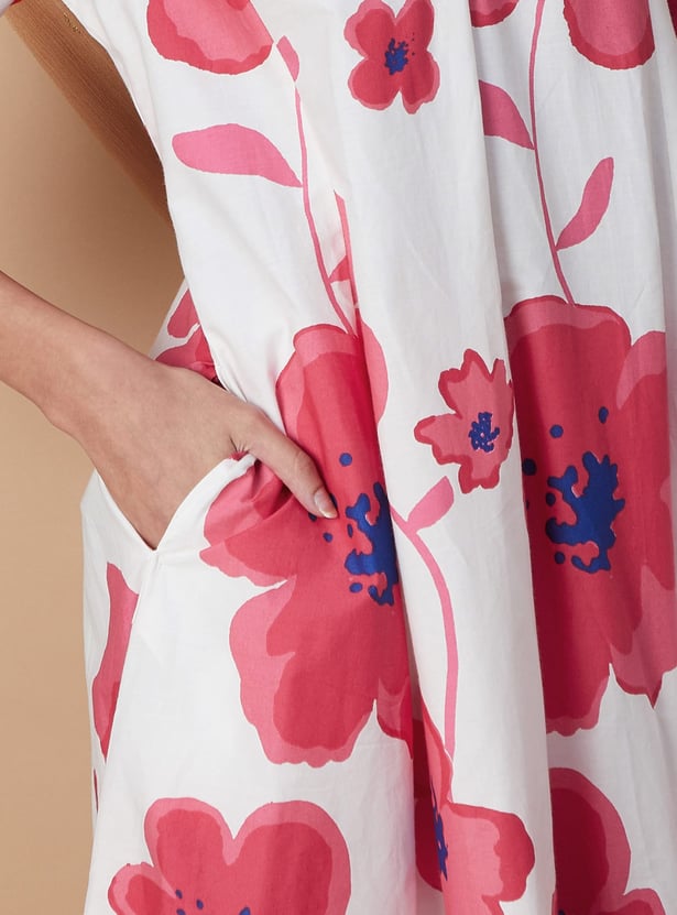 MELANGE Floral Print A-Line Kurta