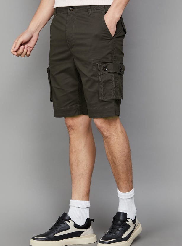 FAHRENHEIT Solid Cargo Shorts