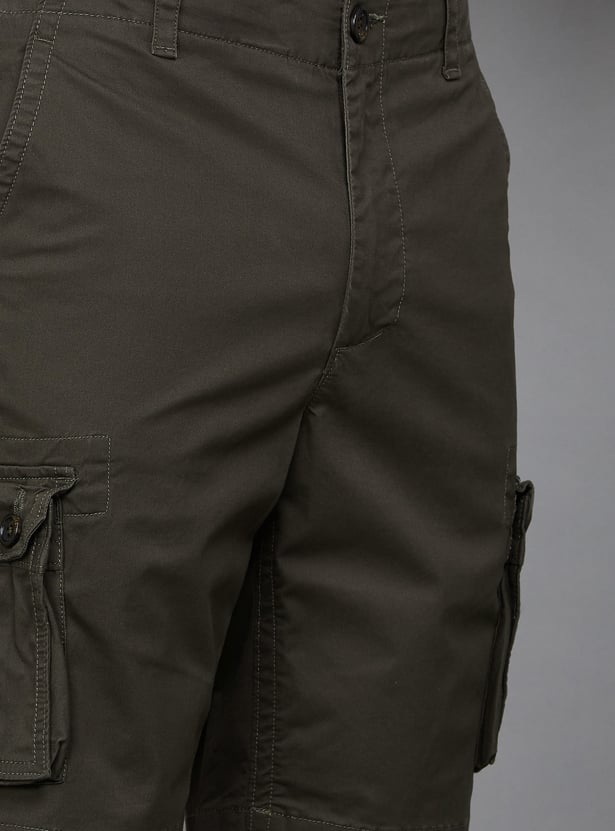 FAHRENHEIT Solid Cargo Shorts