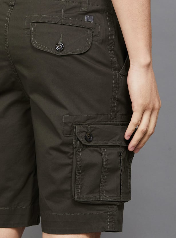FAHRENHEIT Solid Cargo Shorts