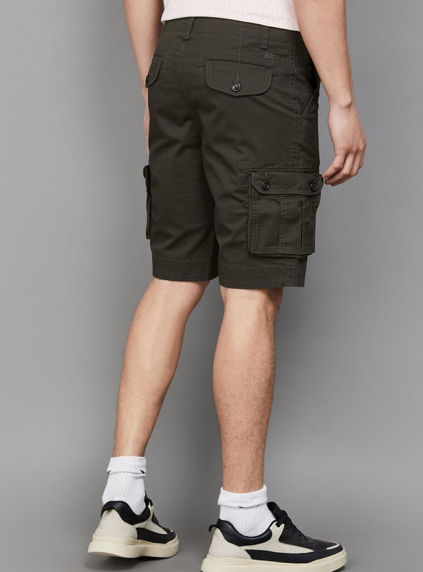 FAHRENHEIT Solid Cargo Shorts