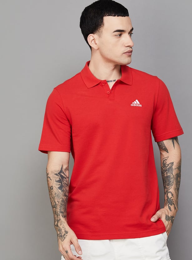 ADIDAS Solid Sports Polo T-shirt