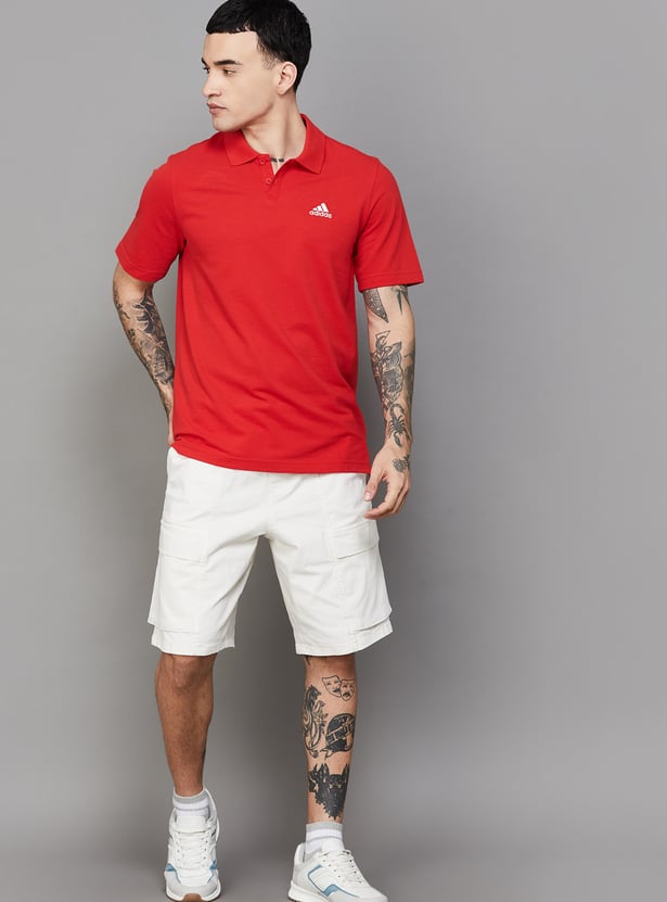 ADIDAS Solid Sports Polo T-shirt
