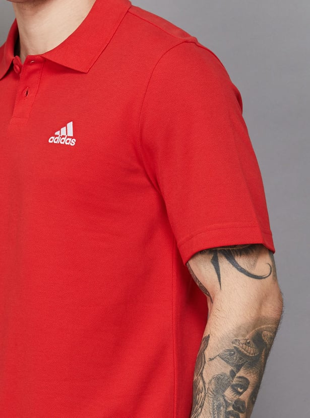 ADIDAS Solid Sports Polo T-shirt