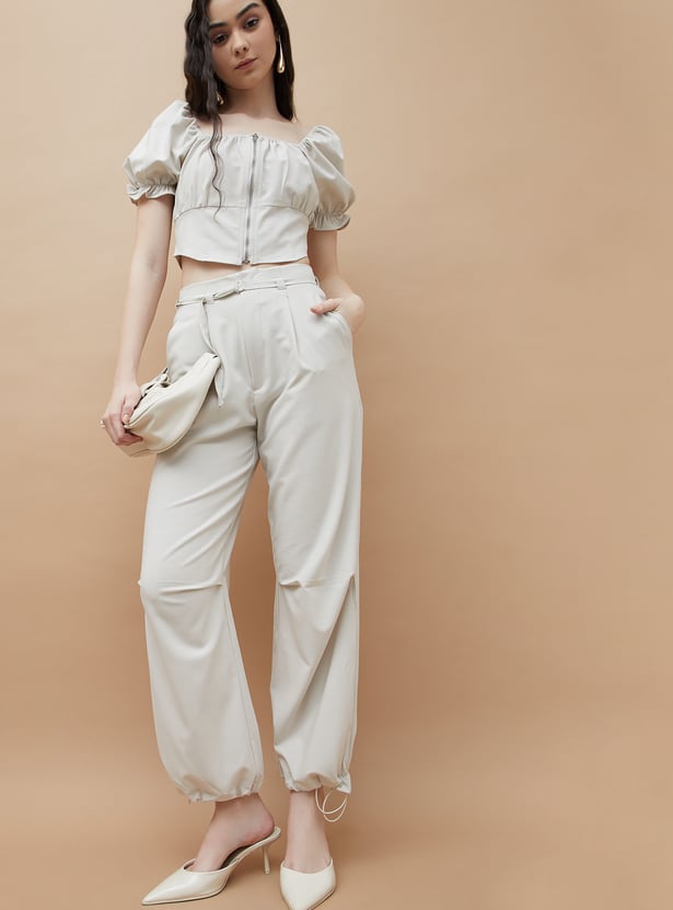 GINGER Solid Parachute Pants