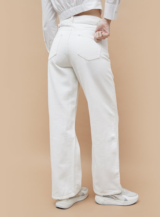 GINGER Distressed Regular Fit Jeans