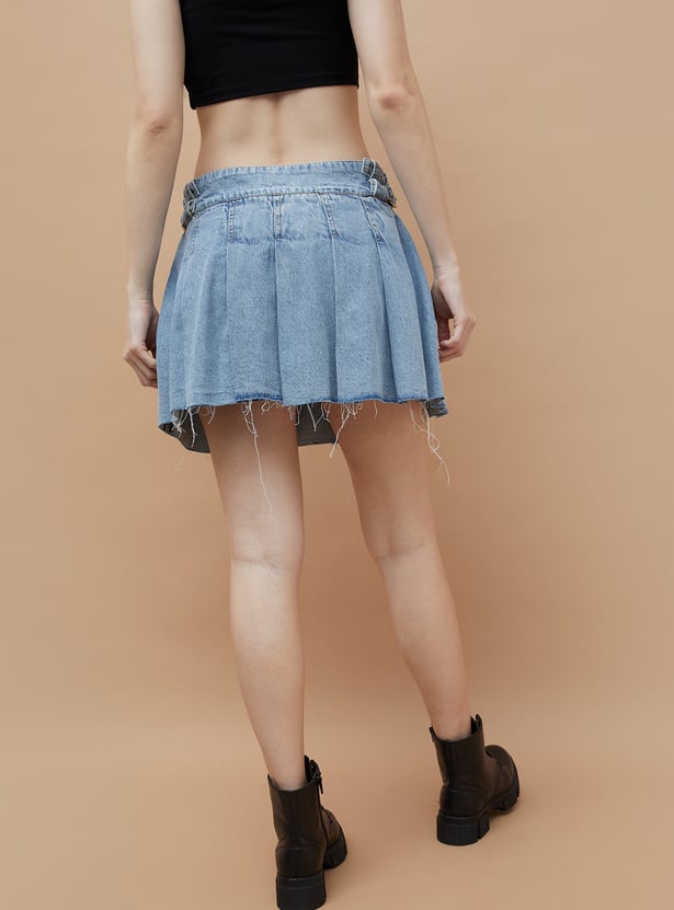 GINGER Solid Denim Skirt