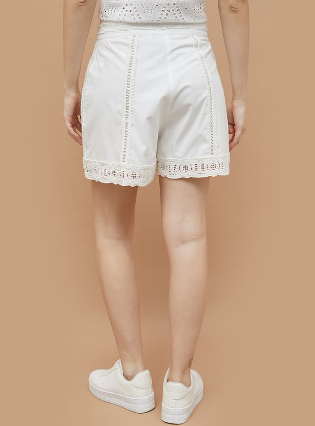 COLOUR ME Crochet Knit Shorts