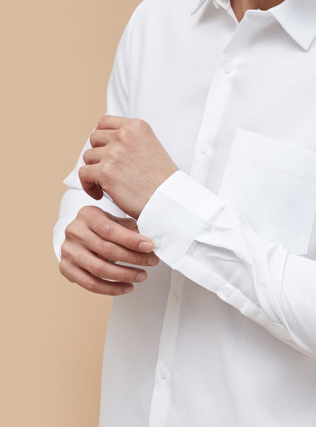 CODE Textured Slim Fit Formal Shirt